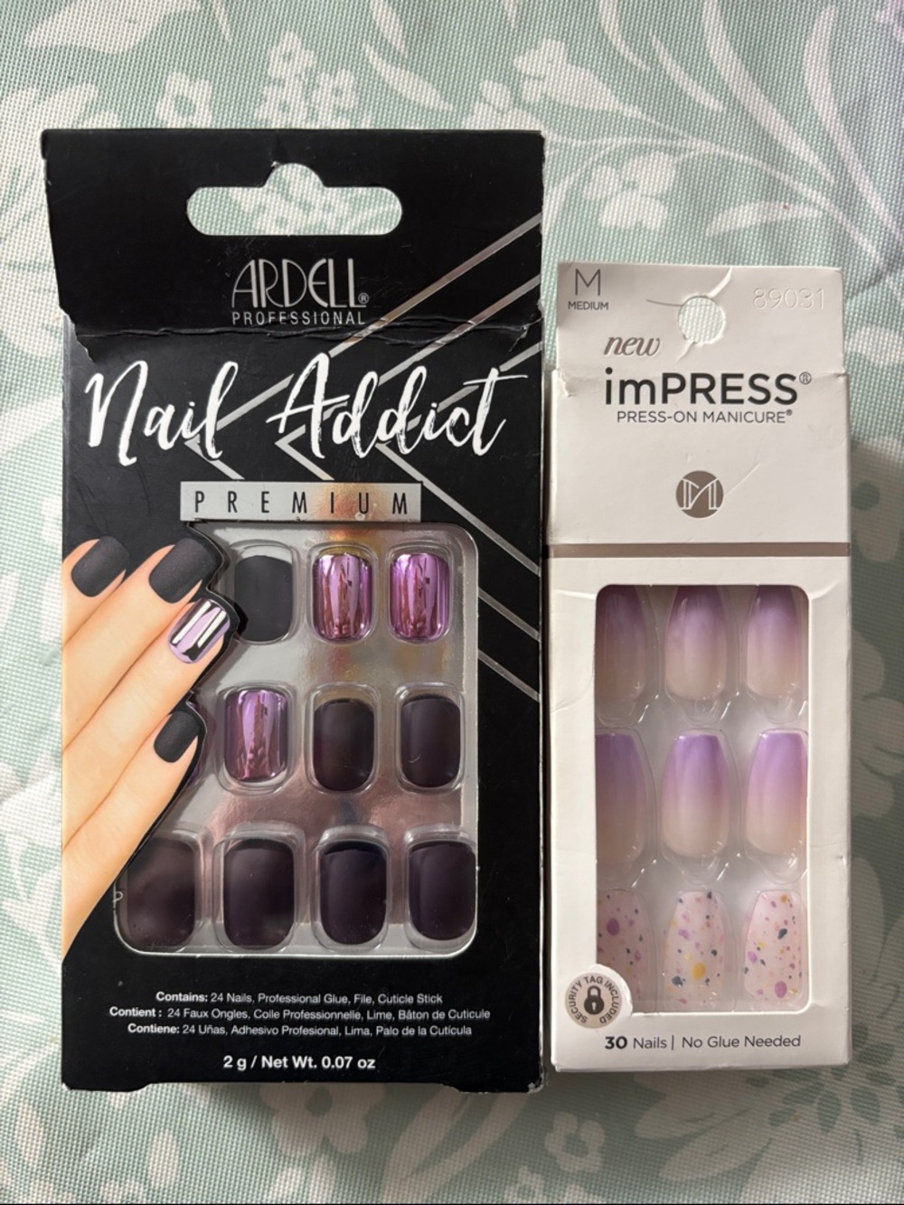Ardell Nail Addict Premium Press-On Nails – Purple Chrome & Ombre Set